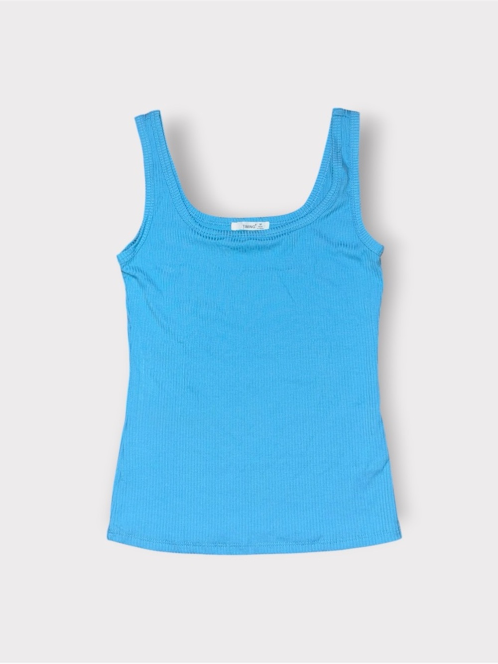 Timing Women’s Blue Scoop Neck Ribbed Tank Top Size M